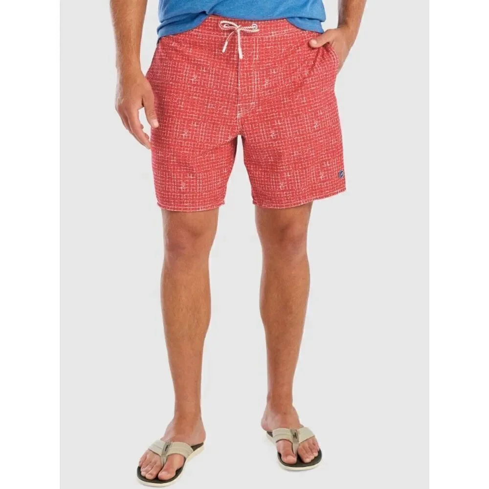 New. Johnnie-O red swim shorts. Small. Retails $89